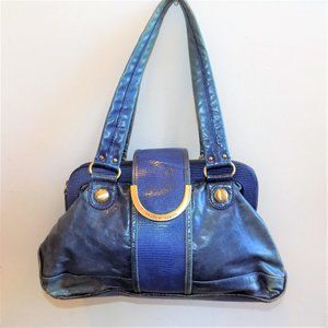 FRANCO SARTO Blue Leather Hand Bag